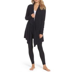 Barefoot Dreams Bamboo Chic Lite Calypso Waterfall Cardigan S Small Black